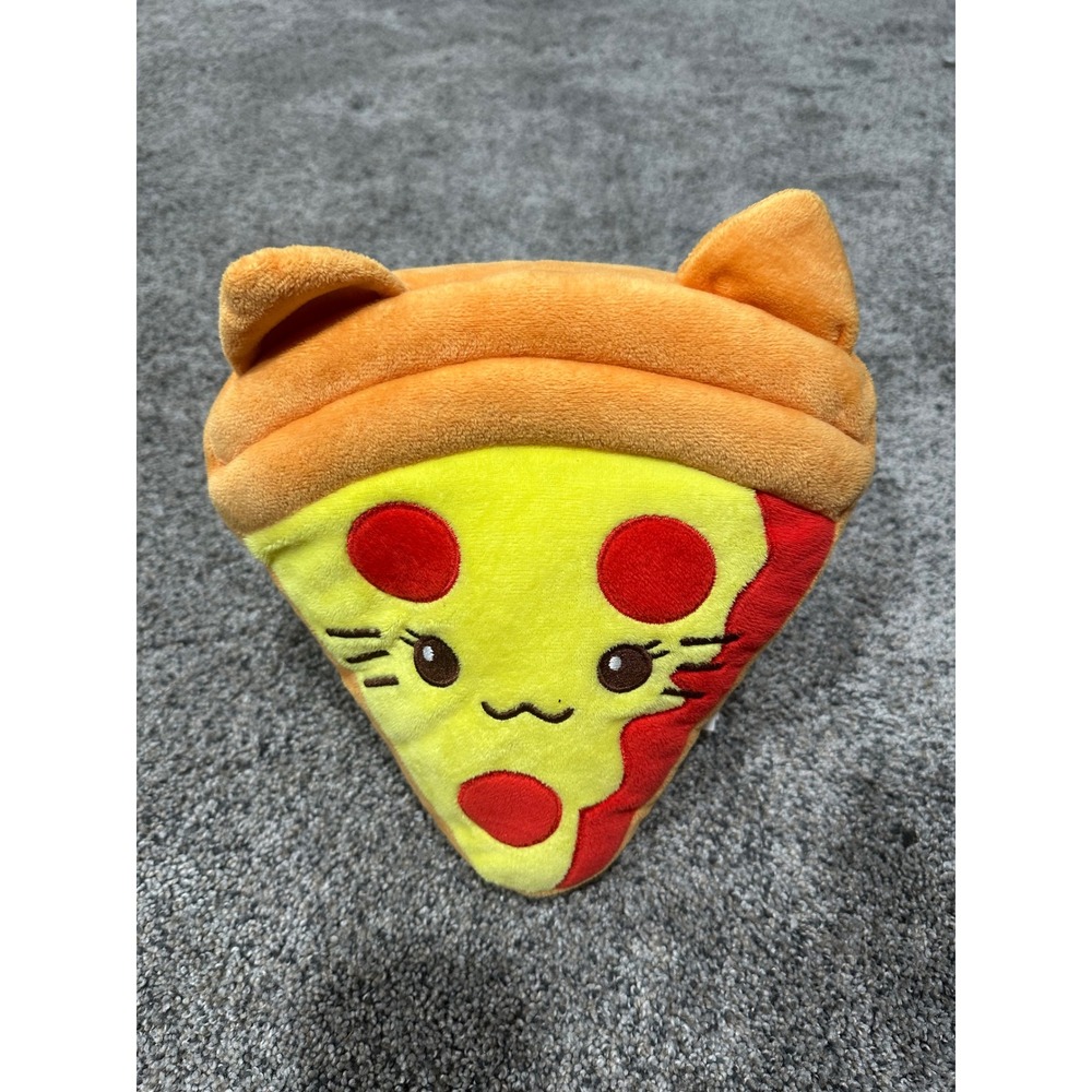 BMI Merchandise Pizza Cat Plush Slice Pepperoni Yellow Orange Soft Toy 8 Inch